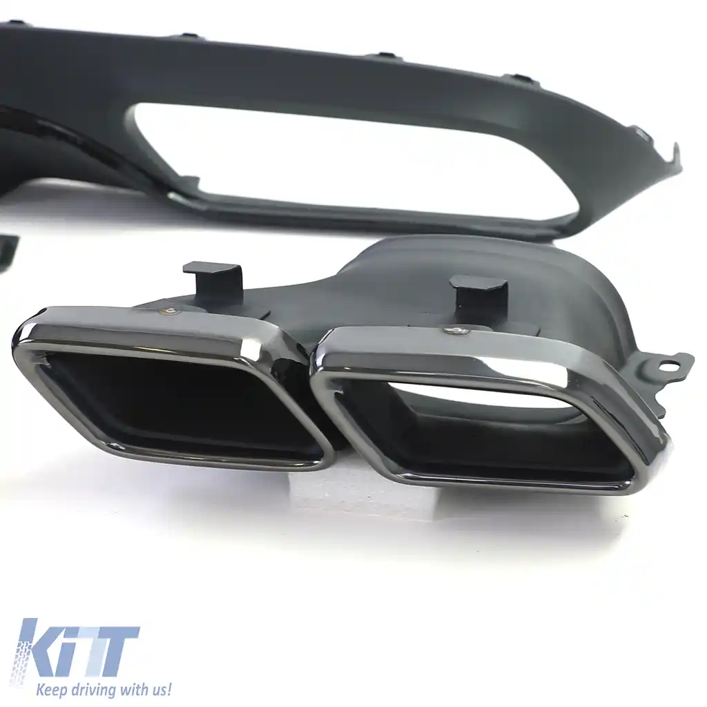 Difuzor sportiv spate cu tevi de eșapament negre, potrivit pentru Mercedes C C205 Coupe 15-18-image-6196707