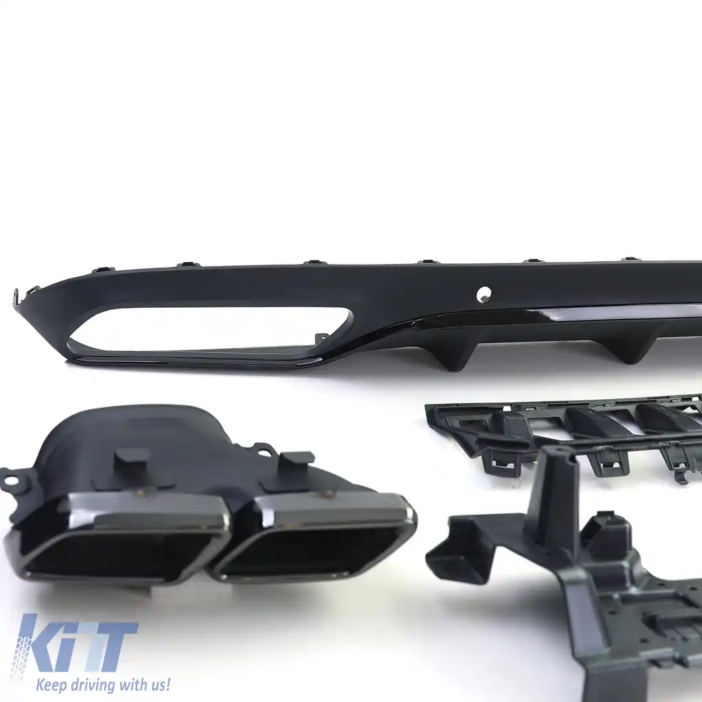 Difuzor sportiv spate cu tevi de eșapament negre, potrivit pentru Mercedes C C205 Coupe 15-18-image-6196708