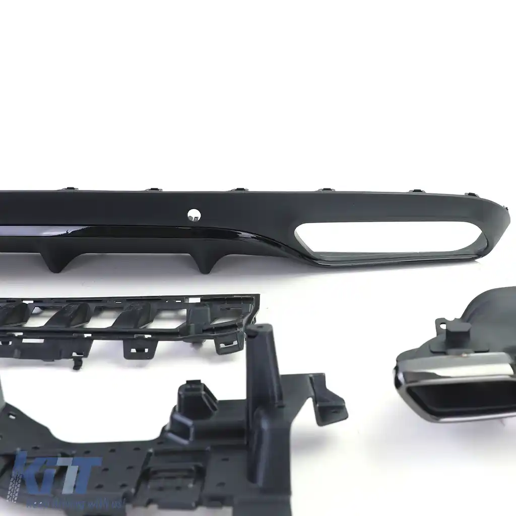 Difuzor sportiv spate cu tevi de eșapament negre, potrivit pentru Mercedes C C205 Coupe 15-18-image-6196709