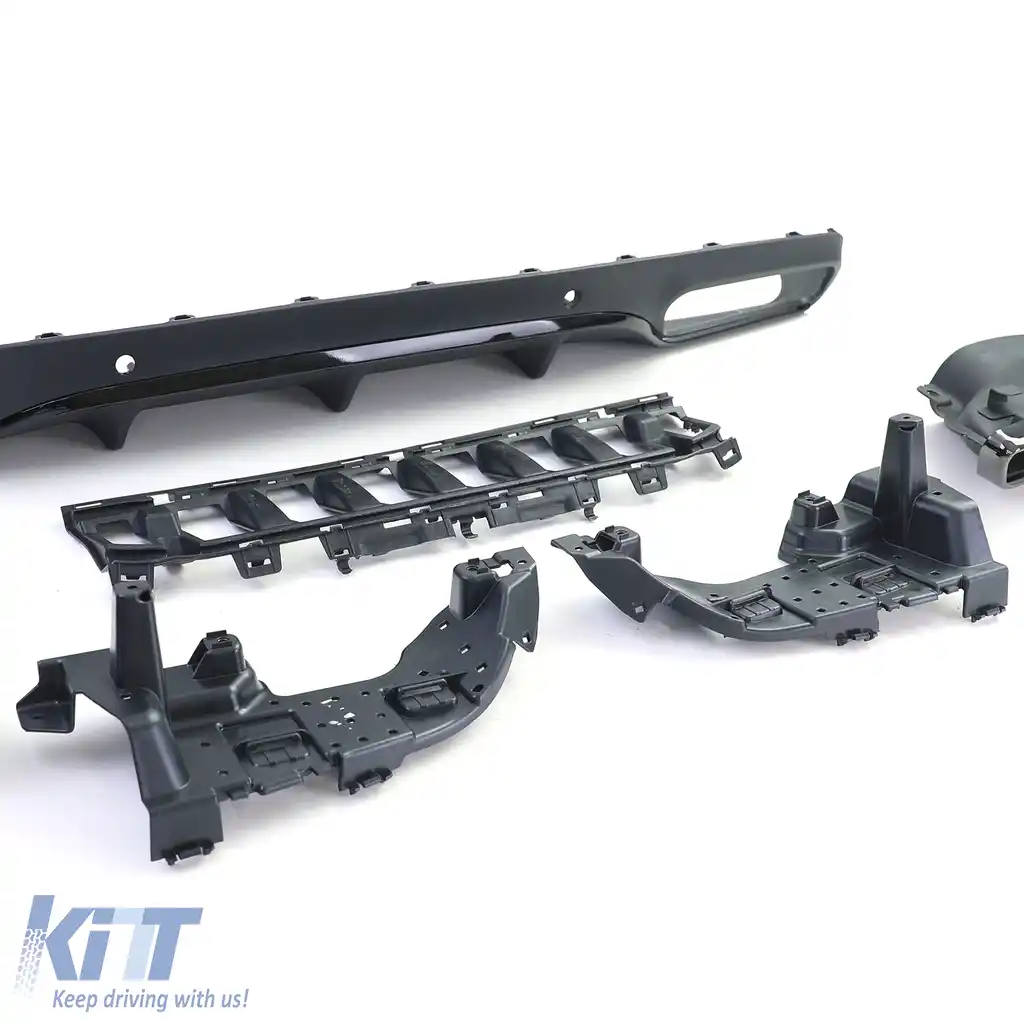 Difuzor sportiv spate cu tevi de eșapament negre, potrivit pentru Mercedes C C205 Coupe 15-18-image-6196710