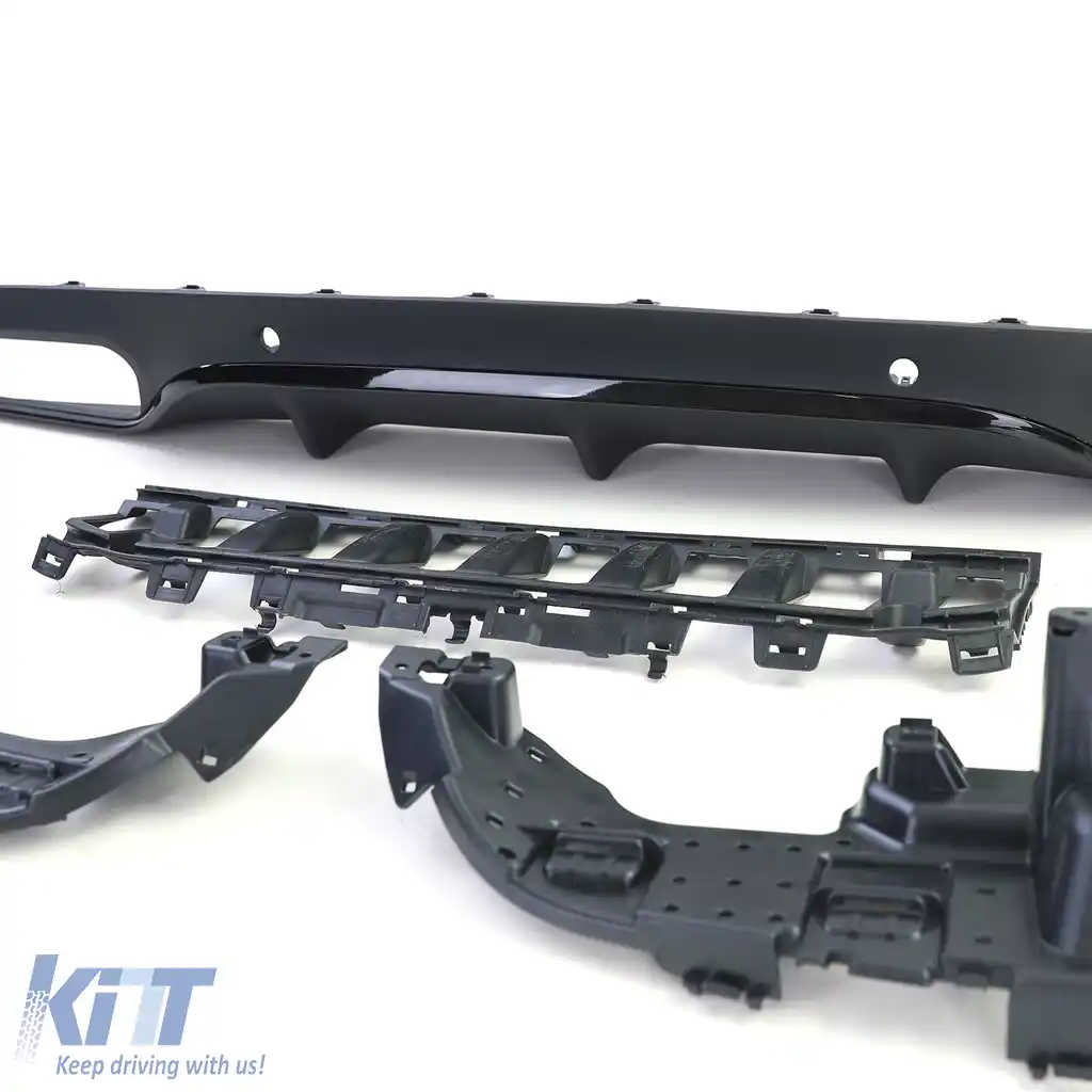 Difuzor sportiv spate cu tevi de eșapament negre, potrivit pentru Mercedes C C205 Coupe 15-18-image-6196711