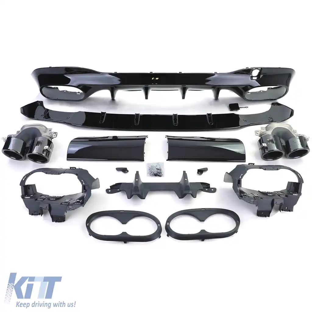 Difuzor sportiv spate cu tevi de eșapament negre, potrivit pentru Mercedes CLA C118 X118-image-6201469