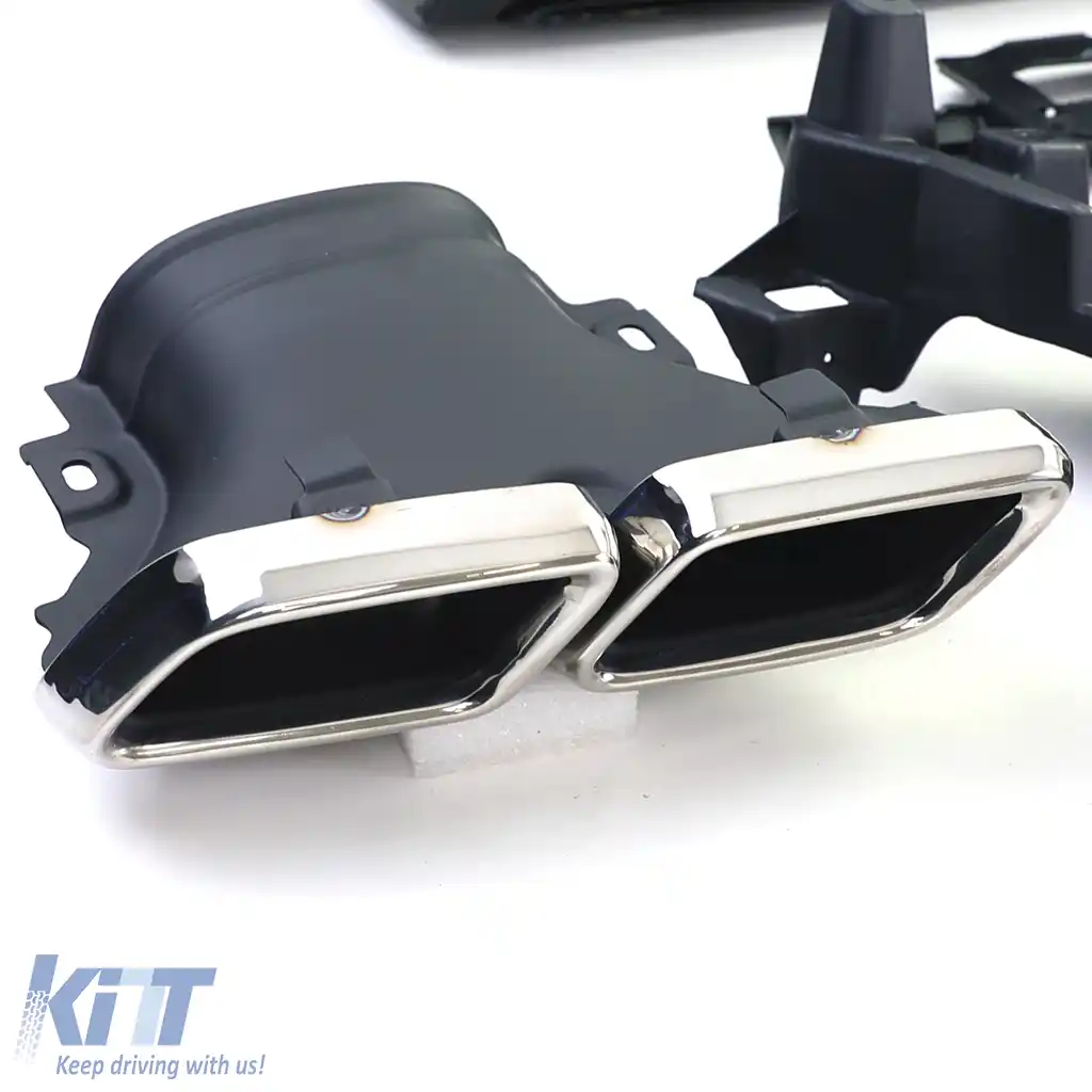 Difuzor sportiv spate cu tevi de eșapament cromate, potrivit pentru Mercedes GLC X253 SUV 15-19-image-6202808