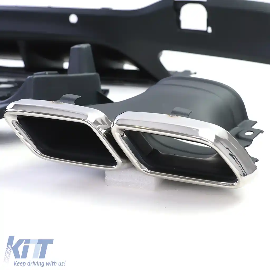 Difuzor sportiv spate cu tevi de eșapament cromate, potrivit pentru Mercedes GLC X253 SUV 15-19-image-6202809