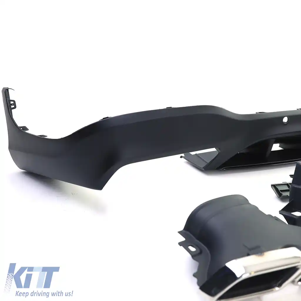 Difuzor sportiv spate cu tevi de eșapament cromate, potrivit pentru Mercedes GLC X253 SUV 15-19-image-6202810