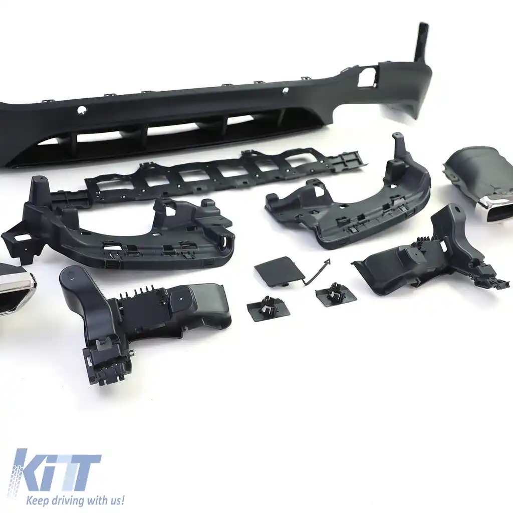 Difuzor sportiv spate cu tevi de eșapament cromate, potrivit pentru Mercedes GLC X253 SUV 15-19-image-6202812