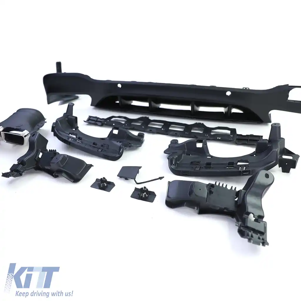 Difuzor sportiv spate cu tevi de eșapament cromate, potrivit pentru Mercedes GLC X253 SUV 15-19-image-6202813