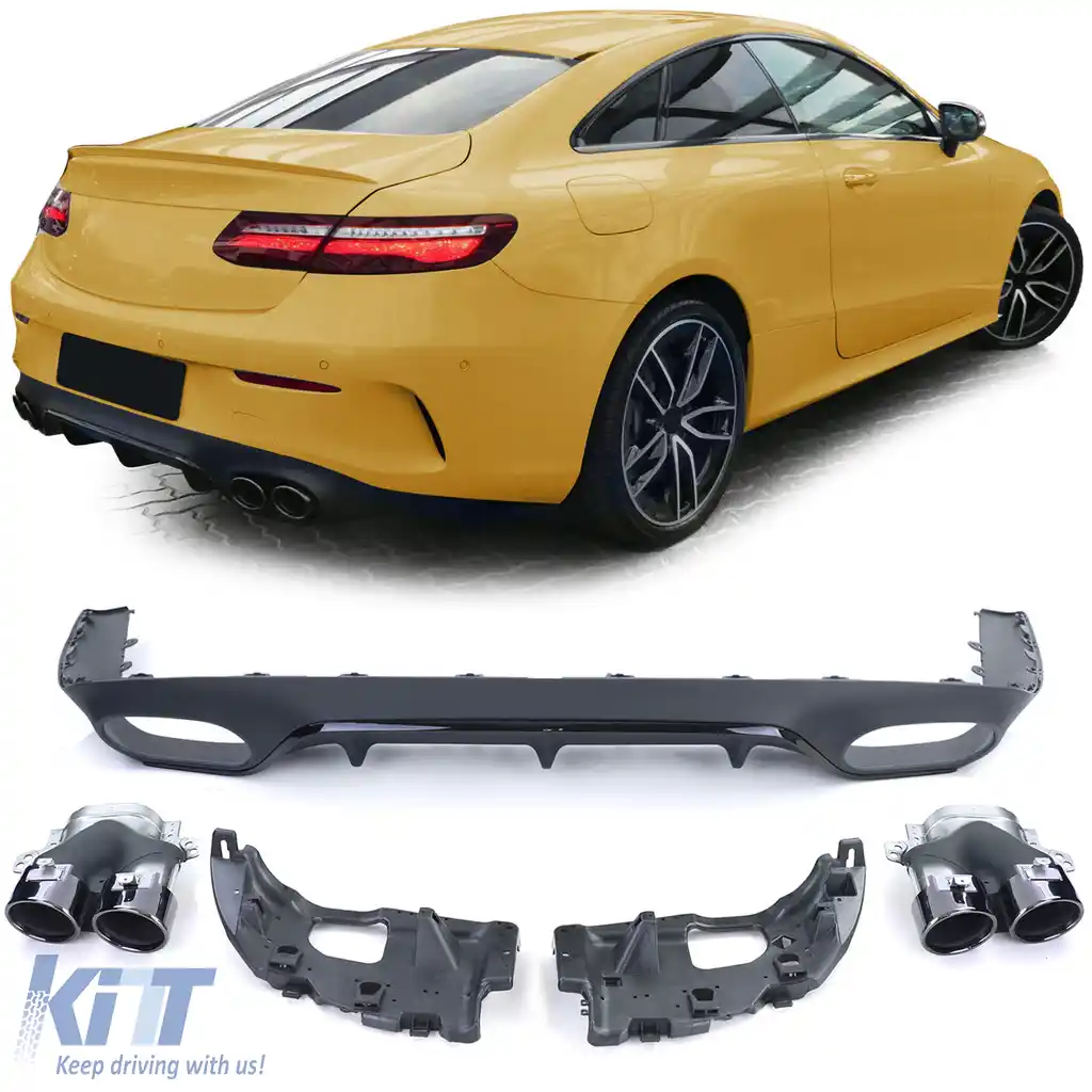 Difuzor sportiv spate cu tevi de eșapament negre, potrivit pentru Mercedes E-Class C238 Coupe Cabriolet