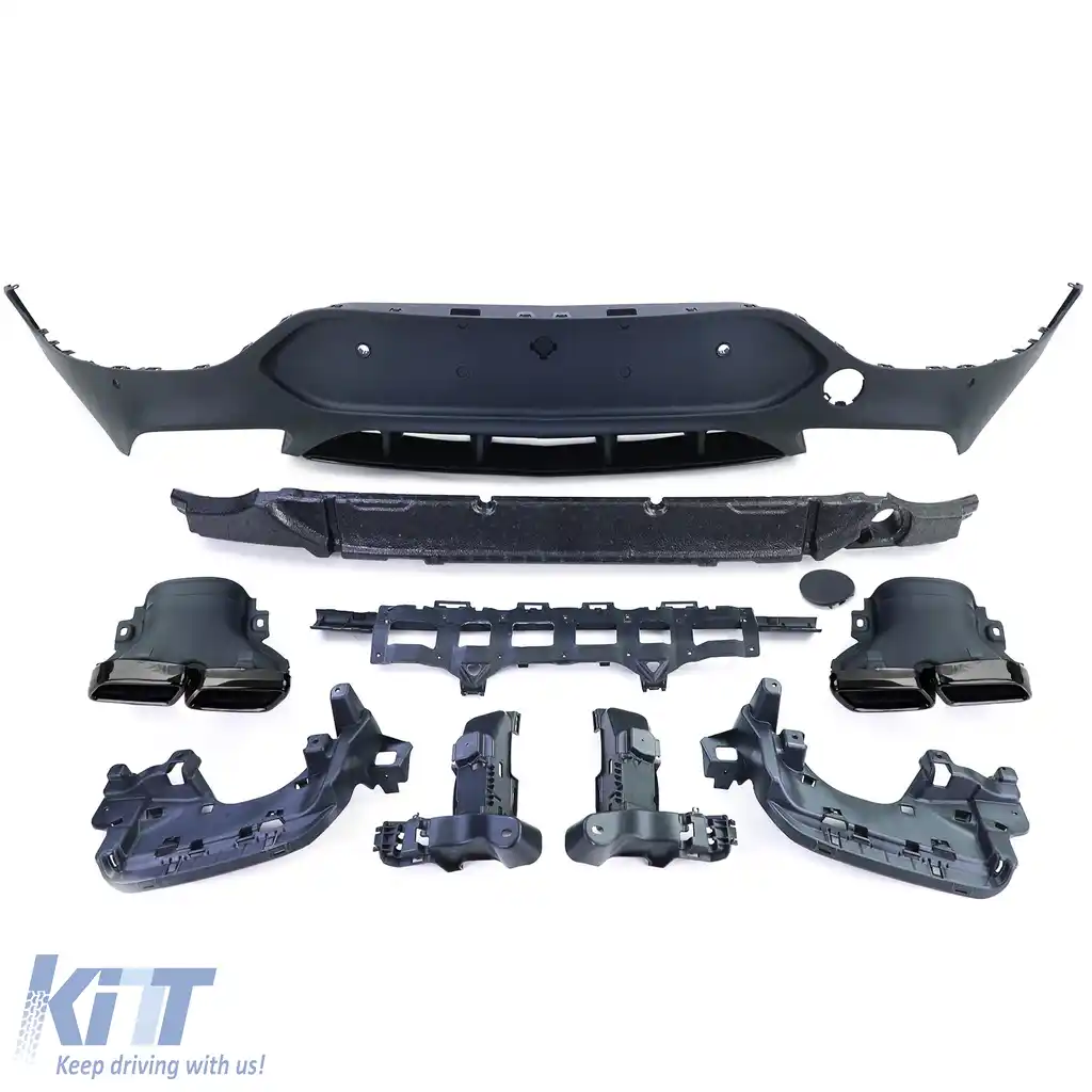 Difuzor sportiv spate cu tevi de eșapament negre, potrivit pentru Mercedes GLC Coupe C253 2016-2019-image-6257356