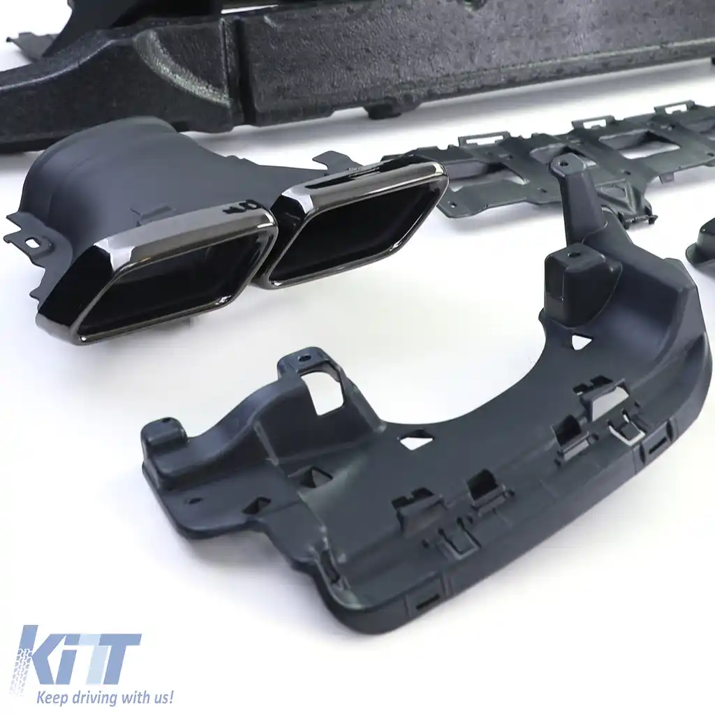 Difuzor sportiv spate cu tevi de eșapament negre, potrivit pentru Mercedes GLC Coupe C253 2016-2019-image-6257357