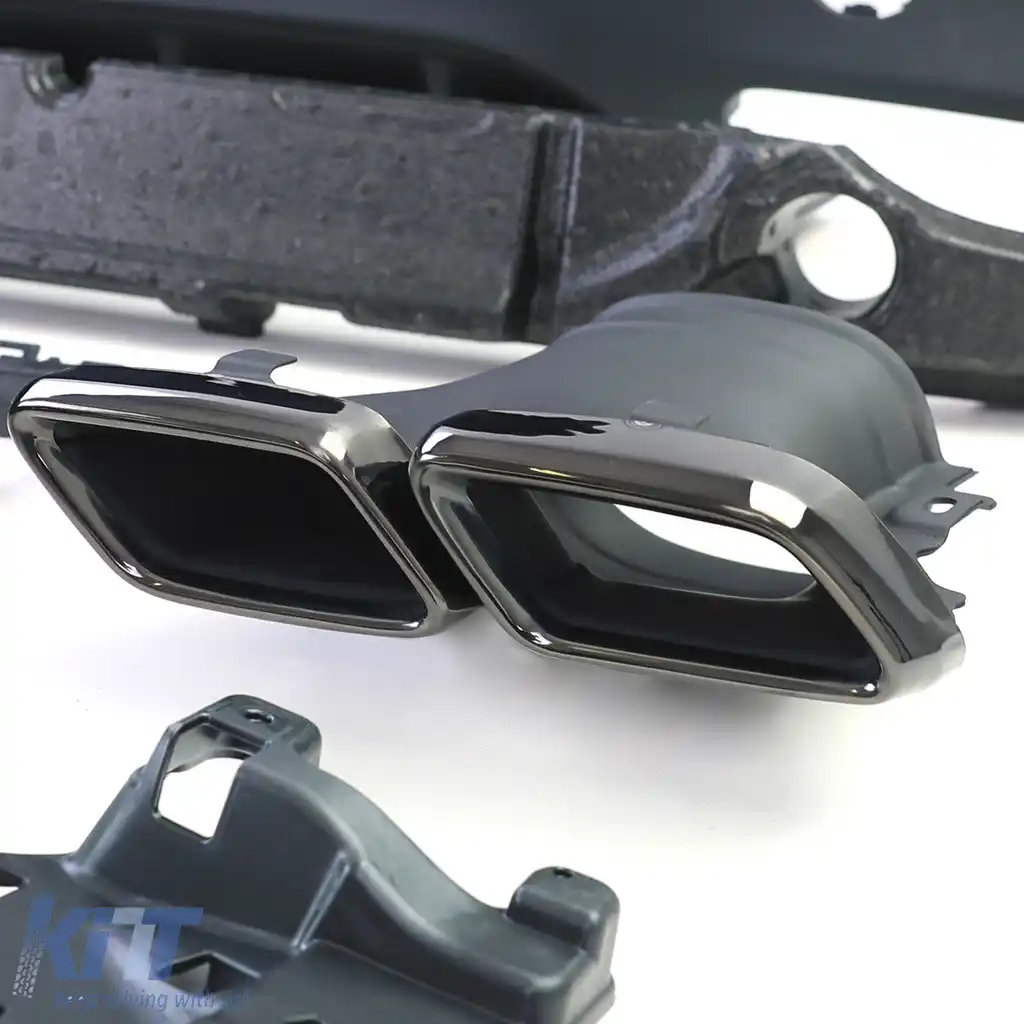 Difuzor sportiv spate cu tevi de eșapament negre, potrivit pentru Mercedes GLC Coupe C253 2016-2019-image-6257358