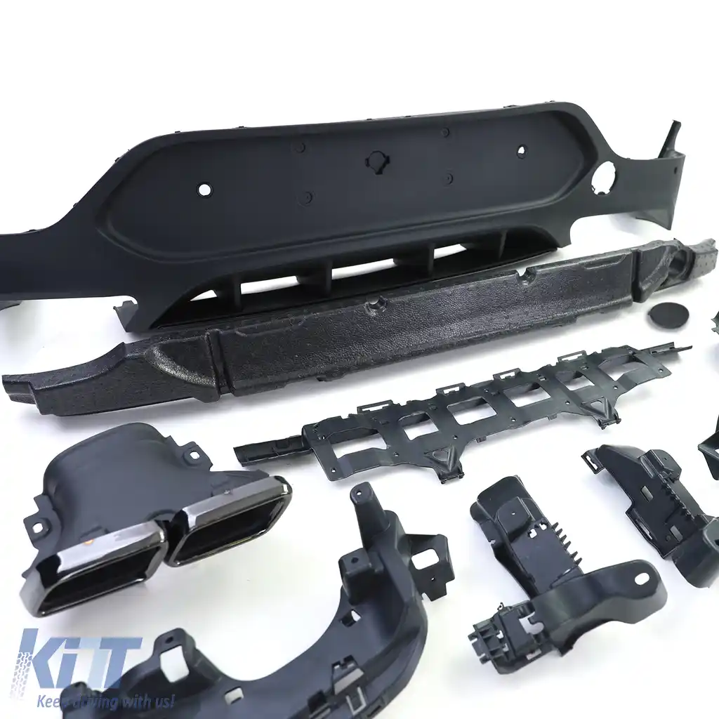 Difuzor sportiv spate cu tevi de eșapament negre, potrivit pentru Mercedes GLC Coupe C253 2016-2019-image-6257361