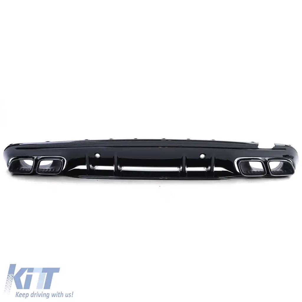 Difuzor sportiv spate cu tevi de evacuare negre, potrivit pentru Mercedes C-Class W205 sedan 18-21-image-6200122