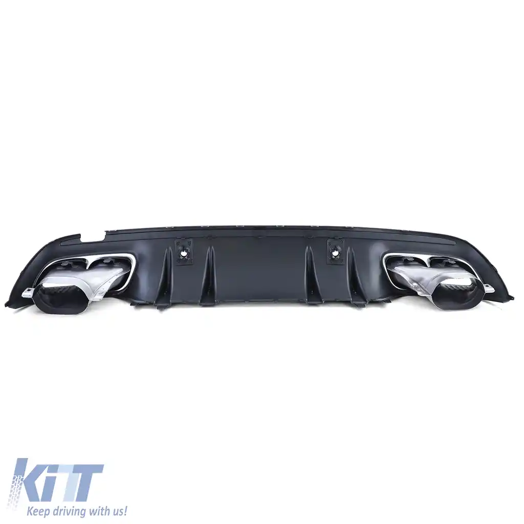 Difuzor sportiv spate cu tevi de evacuare negre, potrivit pentru Mercedes C-Class W205 sedan 18-21-image-6200123