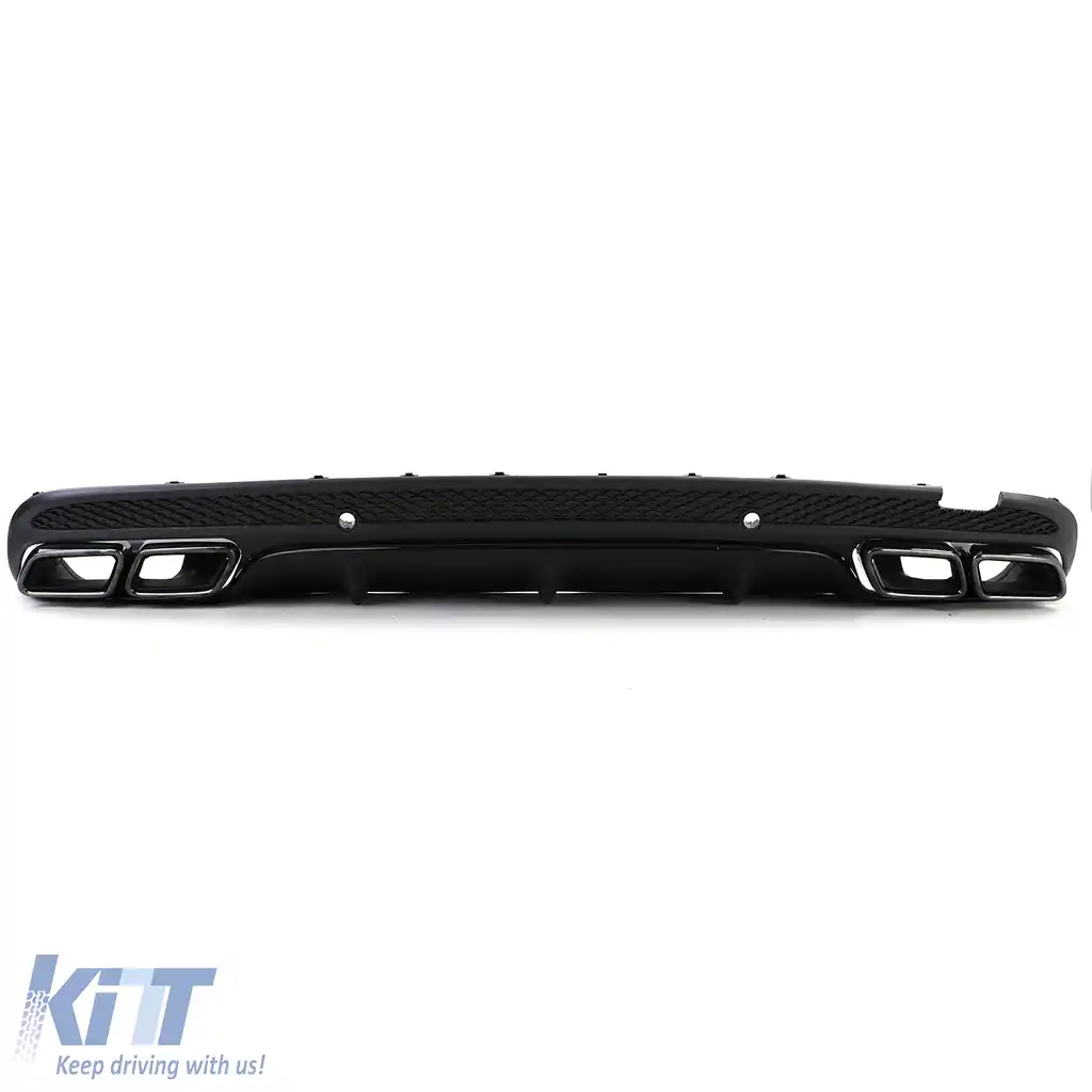 Difuzor sportiv spate cu tevi de evacuare negre, potrivit pentru Mercedes C W205 sedan 13-18-image-6202245