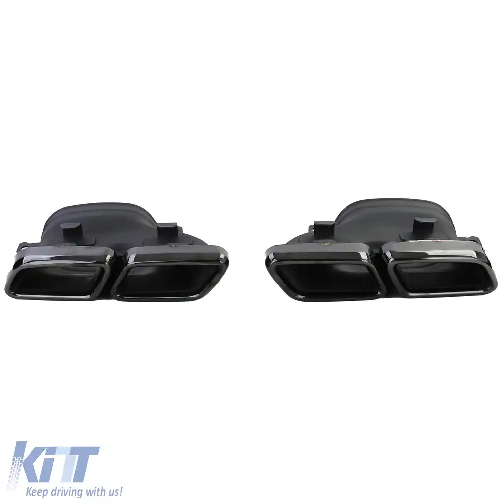 Difuzor sportiv spate cu tevi de evacuare negre, potrivit pentru Mercedes C W205 sedan 13-18-image-6202247