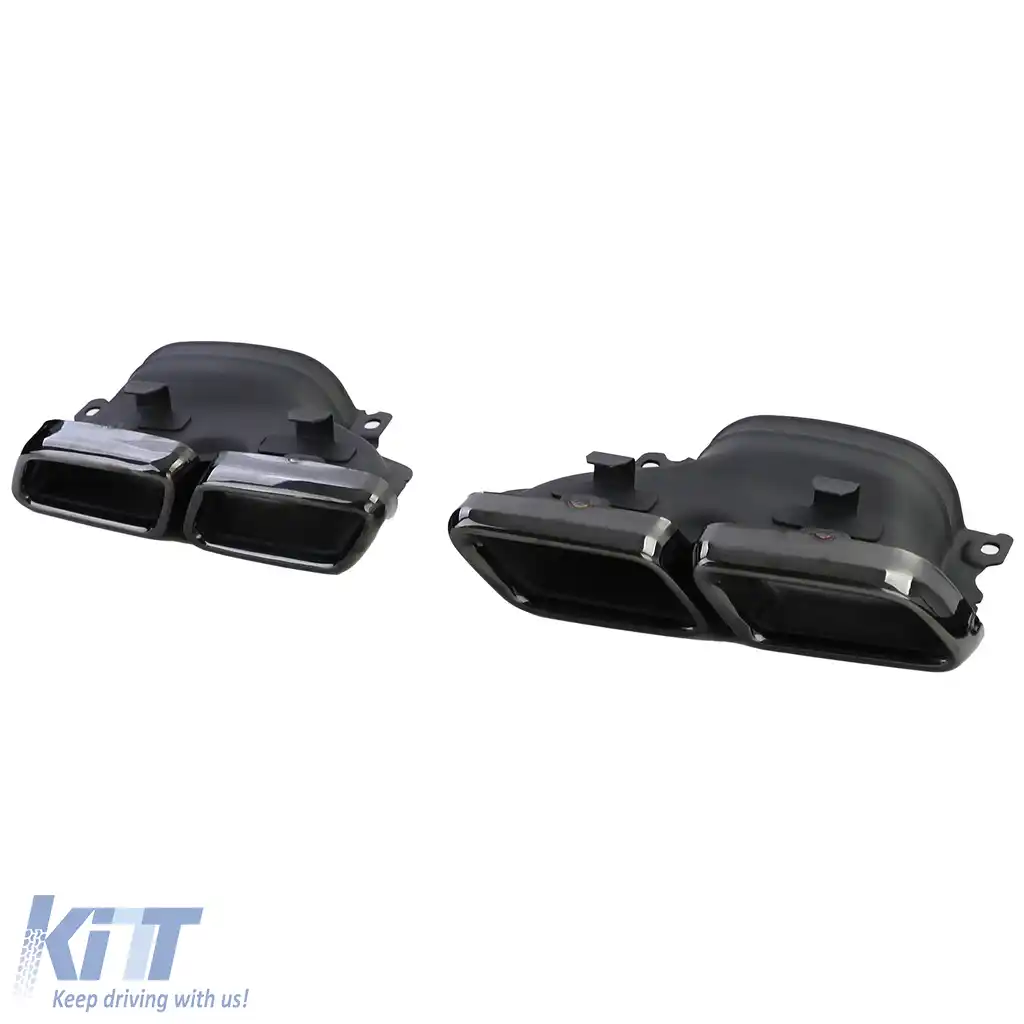 Difuzor sportiv spate cu tevi de evacuare negre, potrivit pentru Mercedes C W205 sedan 13-18-image-6202248