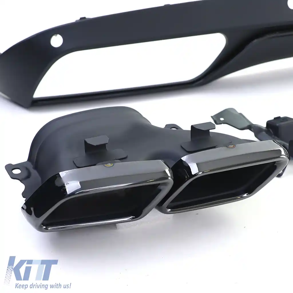 Difuzor sportiv spate cu tevi de evacuare negre, potrivit pentru Mercedes W205 sedan 14-18-image-6203138