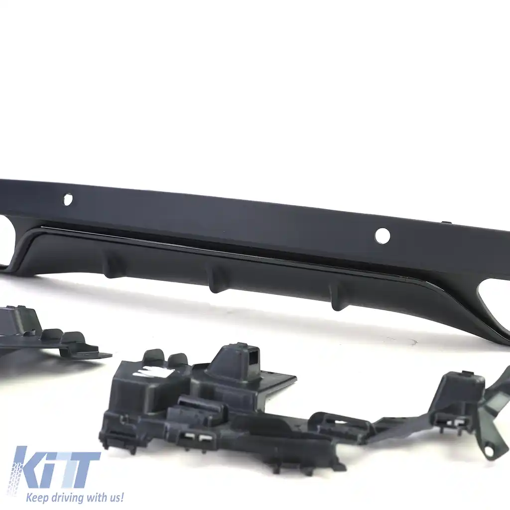 Difuzor sportiv spate cu tevi de evacuare negre, potrivit pentru Mercedes W205 sedan 14-18-image-6203143