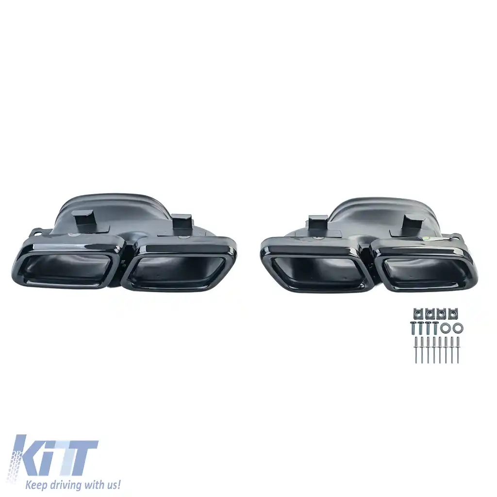 Difuzor sportiv spate cu tevi de evacuare negre, potrivit pentru Mercedes GLC X253 2015-2019-image-6208148