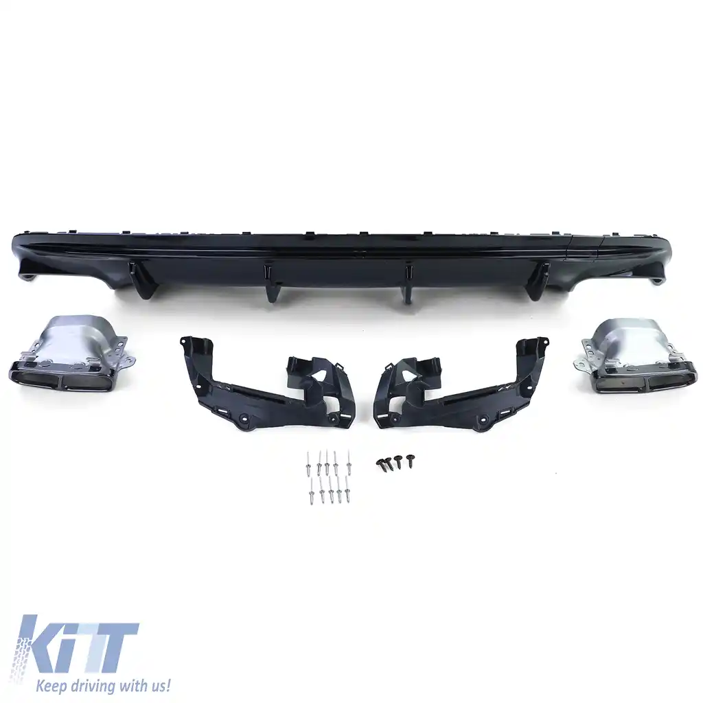 Difuzor sportiv spate cu tevi de evacuare negre, potrivit pentru Mercedes CLA C117 13-19-image-6257693