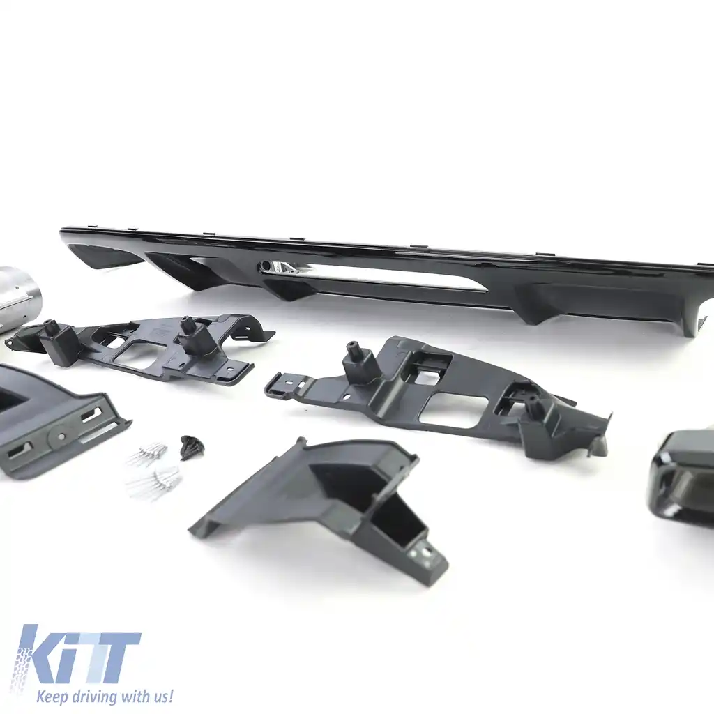 Difuzor sportiv spate cu tevi de evacuare negre, potrivit pentru Mercedes CLS C218 Facelift 14-18-image-6257802