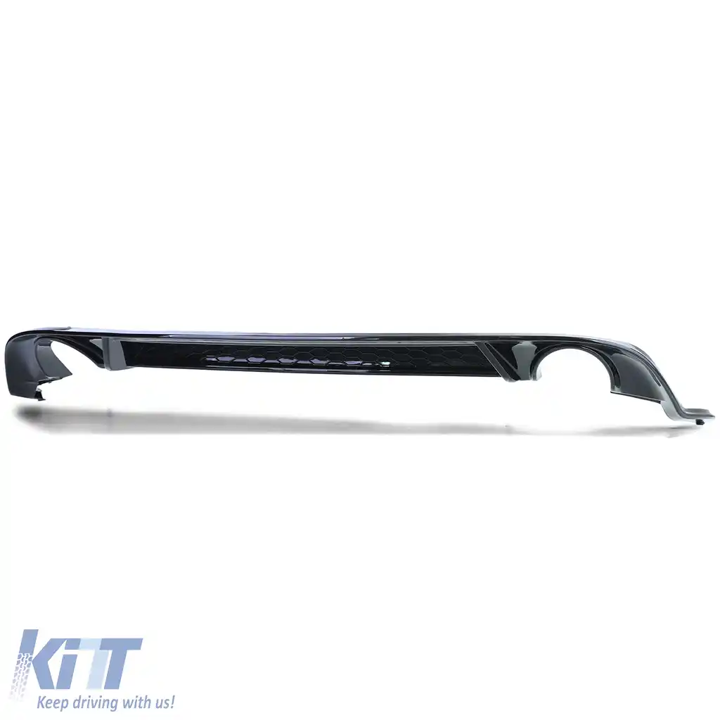 Difuzor sportiv spate cu un singur țeavă de eșapament pe ambele părți, lucios negru, potrivit pentru VW Golf 7 GTI 17-21-image-6199229