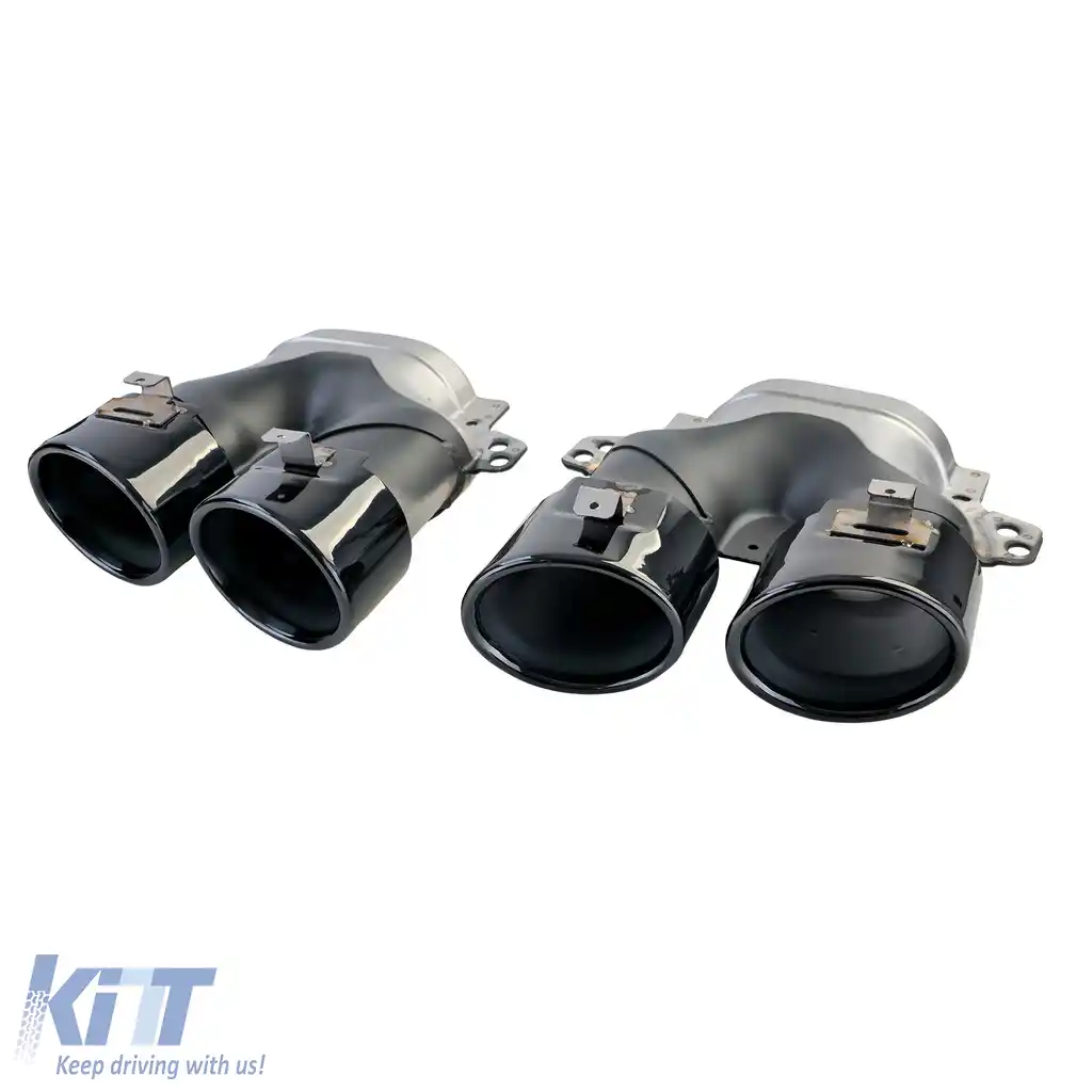Difuzor sportiv spate + tevi de evacuare negre, potrivit pentru Mercedes CLS C257 2018-2023-image-6208389
