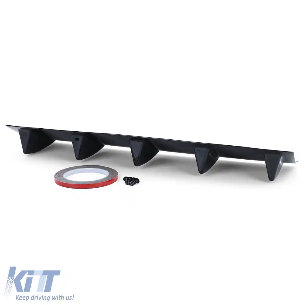 Difuzor sportiv universal pentru bara spate cu 5 aripioare, negru lucios-image-6202264