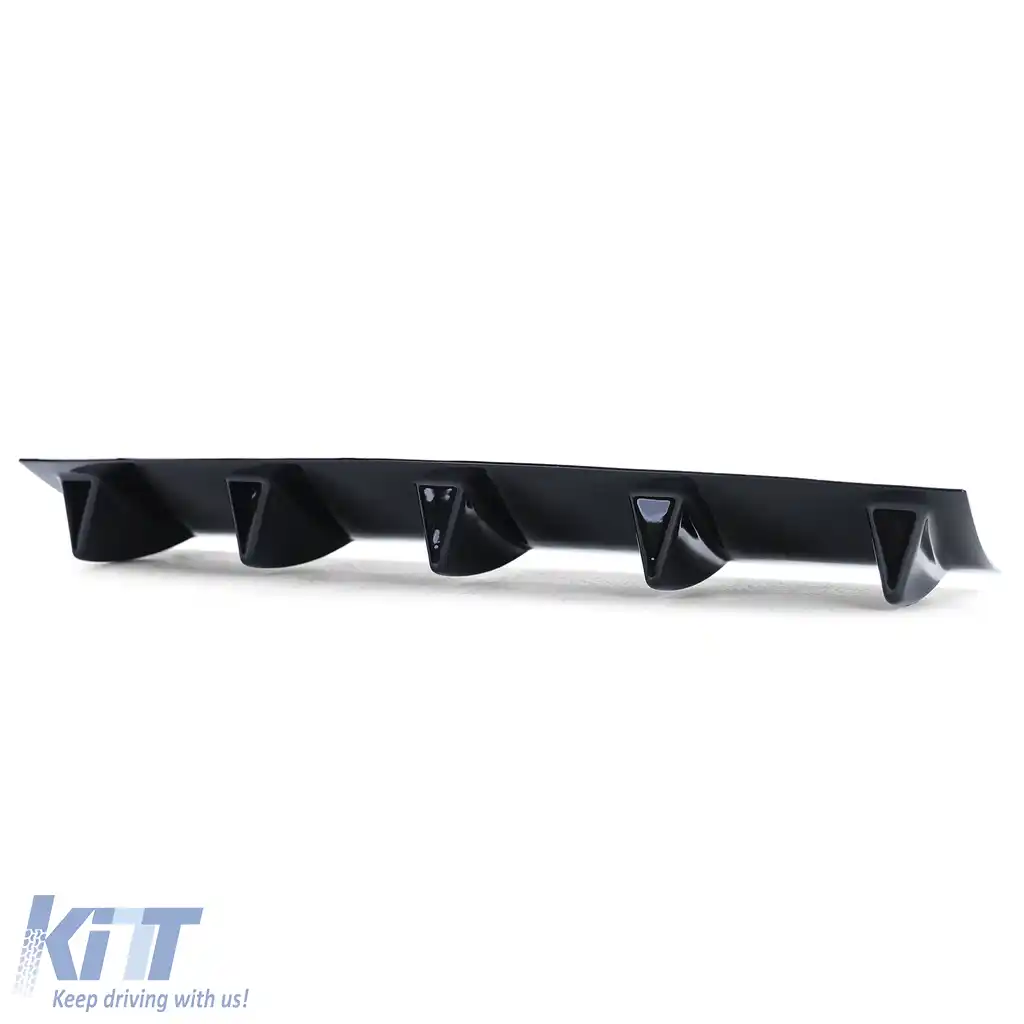 Difuzor sportiv universal pentru bara spate cu 5 aripioare, negru lucios-image-6202265