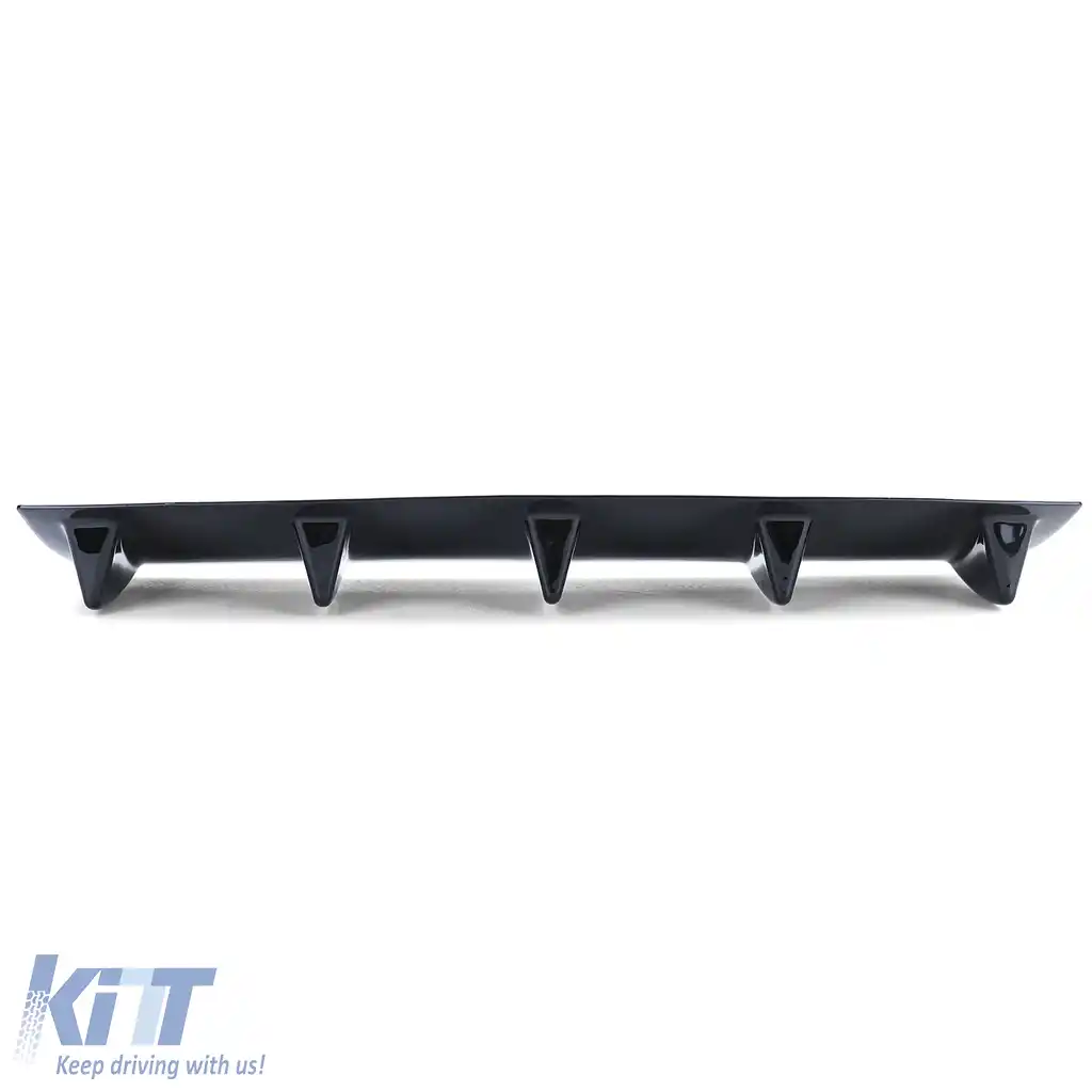 Difuzor sportiv universal pentru bara spate cu 5 aripioare, negru lucios-image-6202267