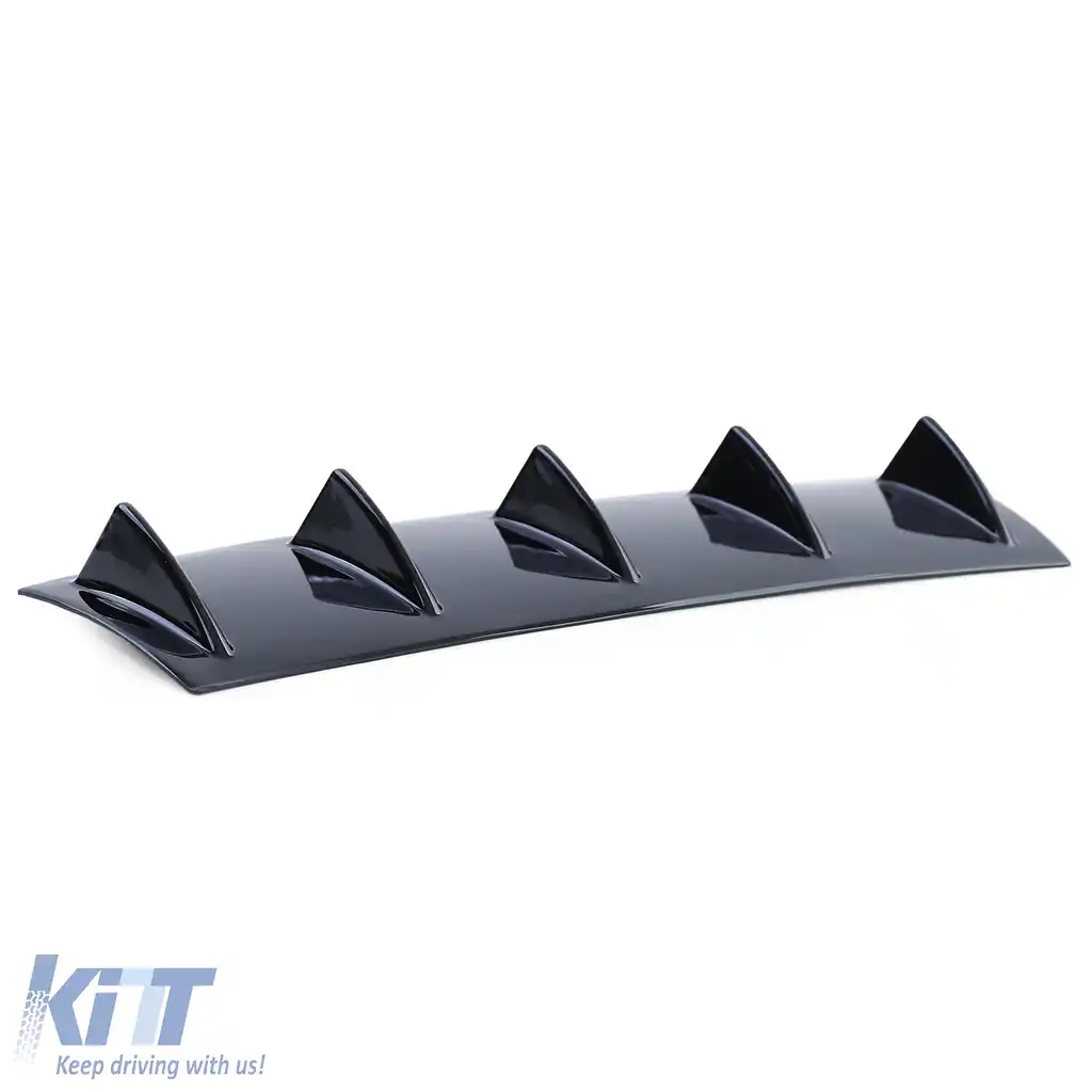 Difuzor sportiv universal pentru bara spate cu 5 aripioare, negru lucios-image-6202268