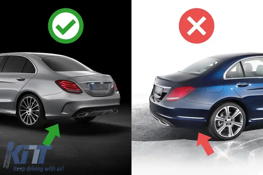 Difuzor stil C63 potrivit pentru bara spate A Design potrivită pentru Mercedes C-Class W205 2014-2020 -оо--оо--image-6146144