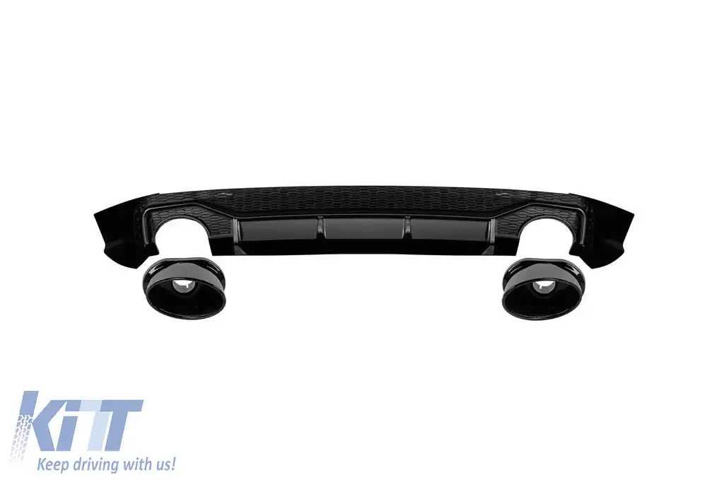 Difuzor stil RS cu ieșiri de eșapament negre potrivit pentru Audi Q5 2018-2020 S-line bara spate