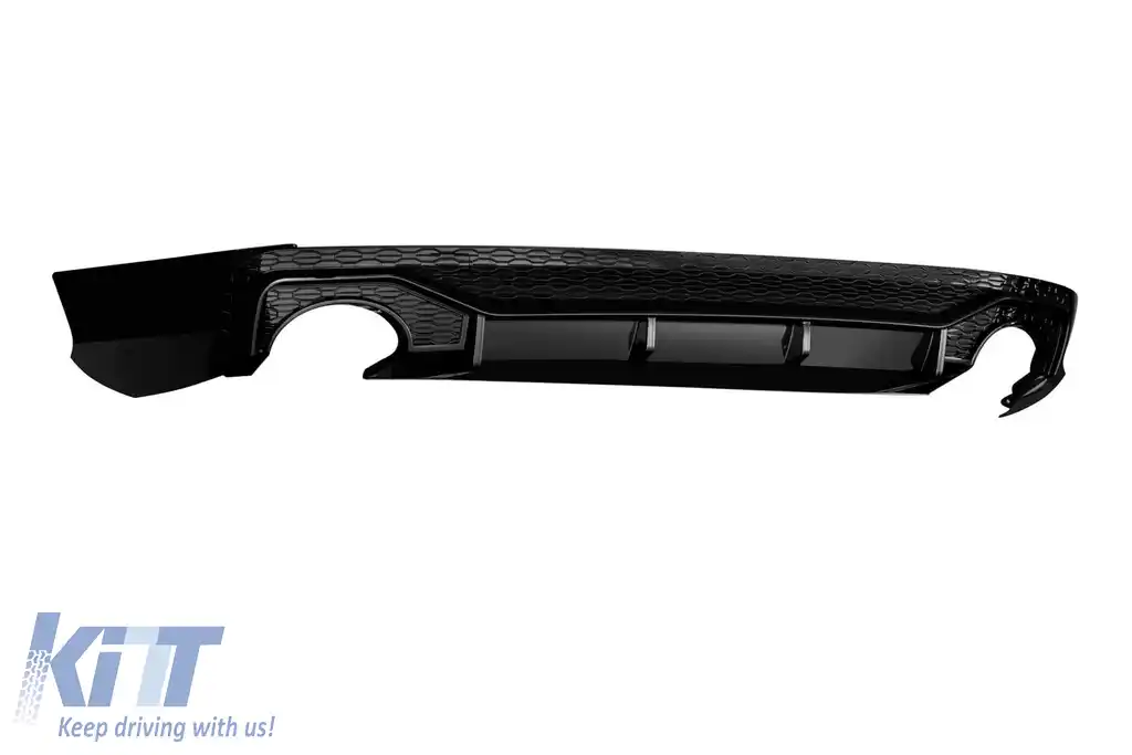 Difuzor stil RS cu ieșiri de eșapament negre potrivit pentru Audi Q5 2018-2020 S-line bara spate-image-6139258