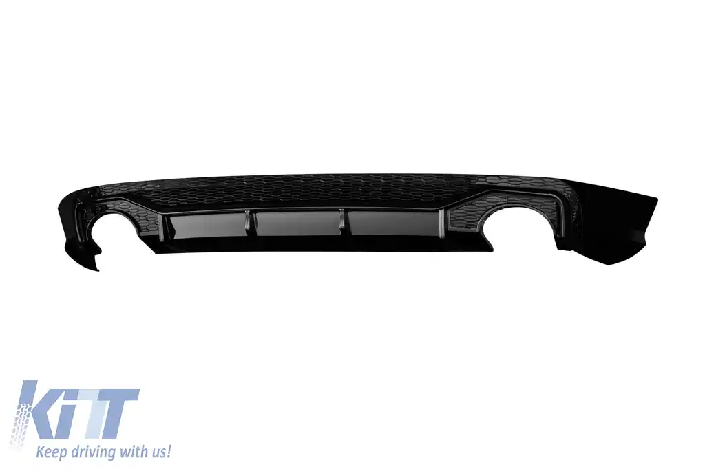 Difuzor stil RS cu ieșiri de eșapament negre potrivit pentru Audi Q5 2018-2020 S-line bara spate-image-6139259