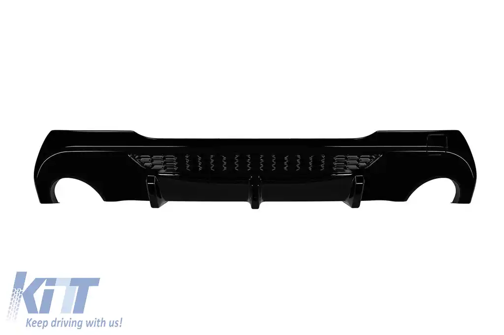 Difuzor tip 135i potrivit pentru bara de protecție M Technik din spate pe BMW Seria 1 F40 cu 5 uși după 2019, -o---o-, lac negru