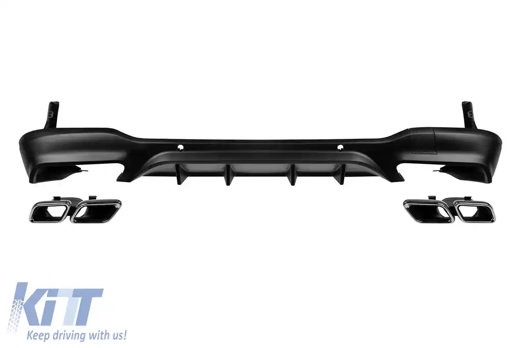 image-56-Difuzor tip 63 cu capete cromate potrivit pentru bara spate A Design pe Mercedes GLC X253 2015-2019 -oo--oo-