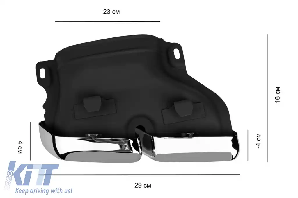 Difuzor tip A Design cu capete cromate potrivit pentru bara din spate pentru Mercedes GLS X166 2015-2019 -oo--oo--image-6264387