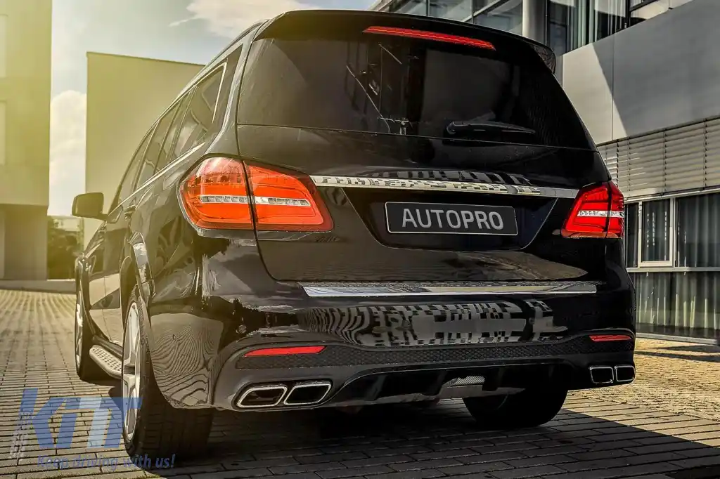 Difuzor tip A Design cu capete cromate potrivit pentru bara din spate pentru Mercedes GLS X166 2015-2019 -oo--oo--image-6264393