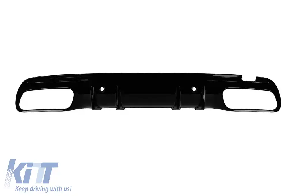 Difuzor tip A Design potrivit pentru bara de protecție din spate A Design line a Mercedes C-Class W205 2014-2020 -oo--oo-, lac negru-image-6265543