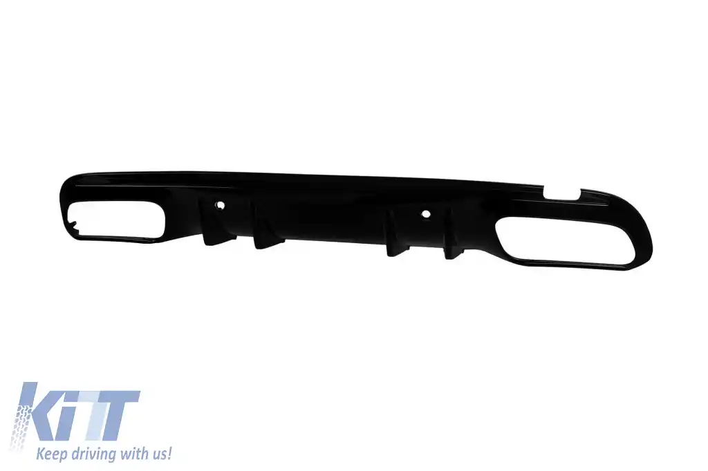Difuzor tip A Design potrivit pentru bara de protecție din spate A Design line a Mercedes C-Class W205 2014-2020 -oo--oo-, lac negru-image-6265544
