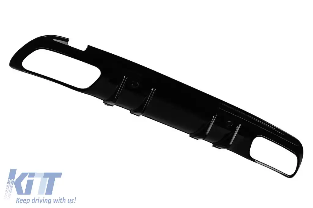 Difuzor tip A Design potrivit pentru bara de protecție din spate A Design line a Mercedes C-Class W205 2014-2020 -oo--oo-, lac negru-image-6265545