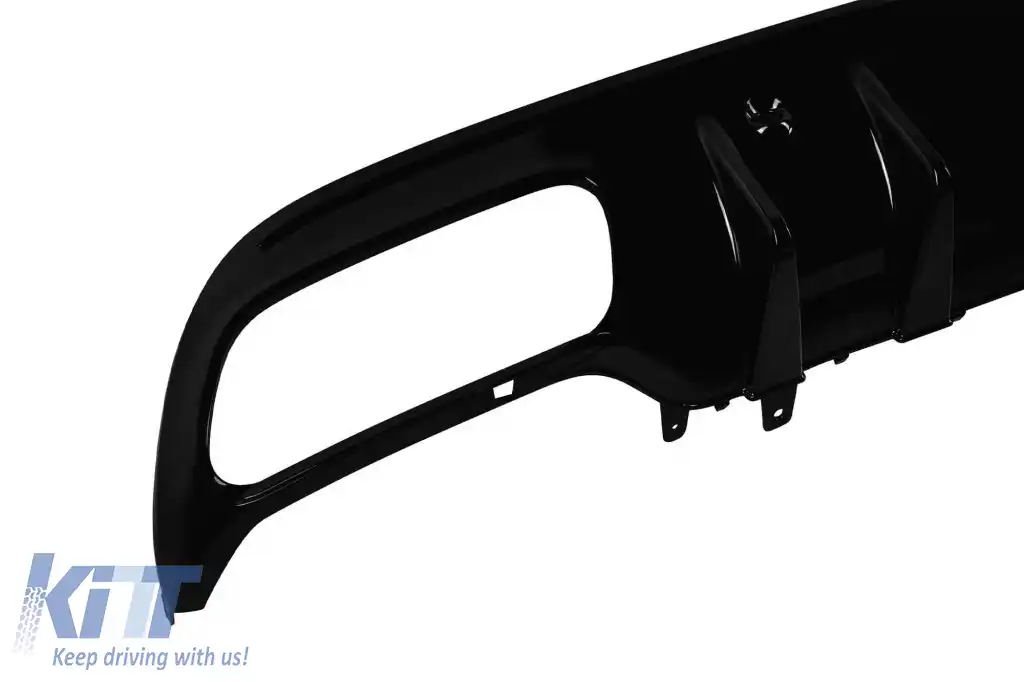 Difuzor tip A Design potrivit pentru bara de protecție din spate A Design line a Mercedes C-Class W205 2014-2020 -oo--oo-, lac negru-image-6265546