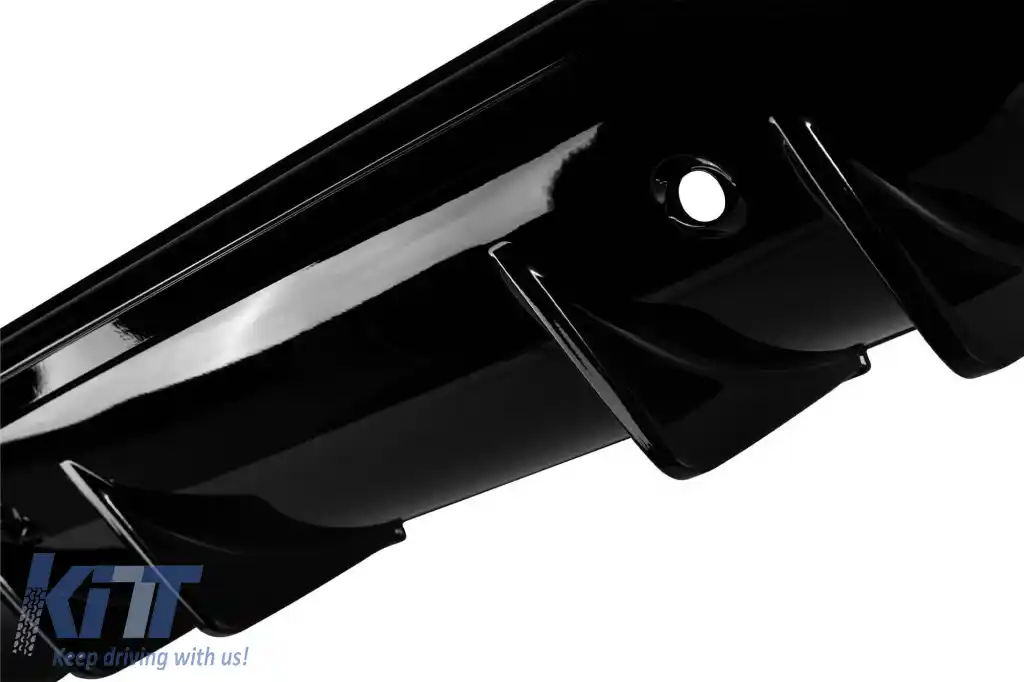 Difuzor tip A Design potrivit pentru bara de protecție din spate A Design line a Mercedes C-Class W205 2014-2020 -oo--oo-, lac negru-image-6265548