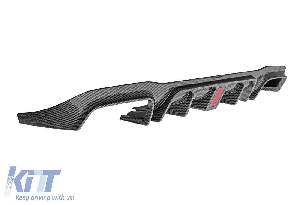 Difuzor tip Brabus cu capace negre potrivit pentru bara spate A Design pe Mercedes E-Class W213 sedan 2016-2022, culoare carbon, -oo--oo--image-6149037
