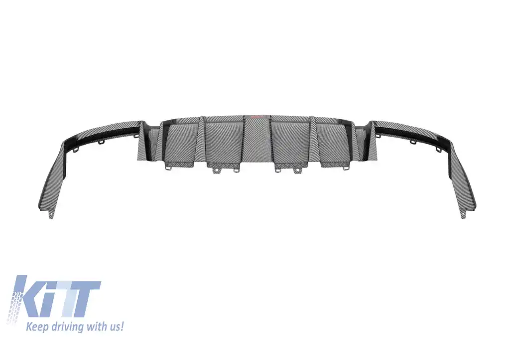 Difuzor tip Brabus cu capace negre potrivit pentru bara spate A Design pe Mercedes E-Class W213 sedan 2016-2022, culoare carbon, -oo--oo--image-6149038