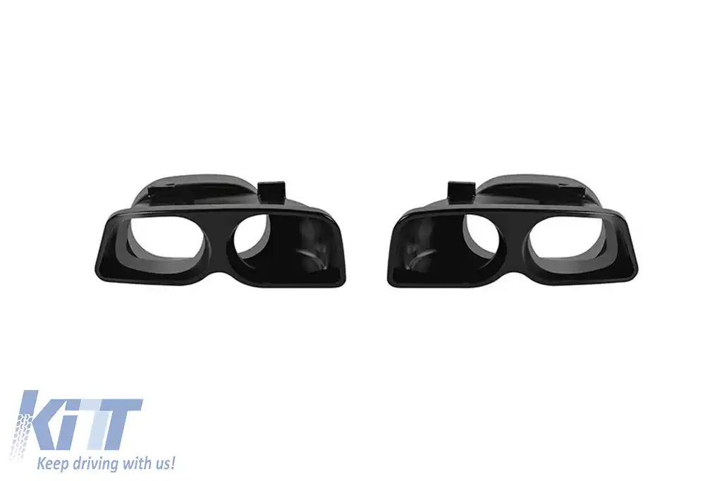 Difuzor tip Brabus cu capace negre potrivit pentru bara spate A Design pe Mercedes E-Class W213 sedan 2016-2022, culoare carbon, -oo--oo--image-6149039