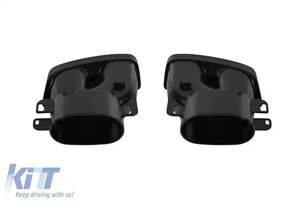 Difuzor tip Brabus cu capace negre potrivit pentru bara spate A Design pe Mercedes E-Class W213 sedan 2016-2022, culoare carbon, -oo--oo--image-6149043