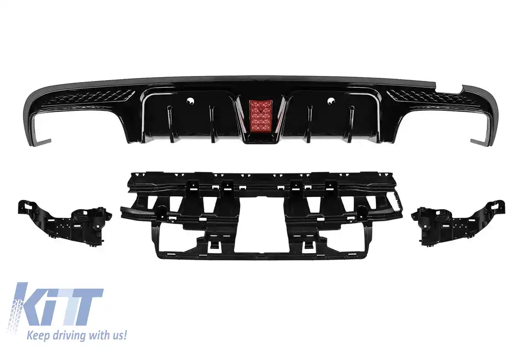 Difuzor tip Brabus potrivit pentru bara spate A Design pe Mercedes C-Class W205 2013-2019 -oo--oo-